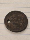 1851 Us Large Cent Penny About Good Condition W  Hole Raw  21 Coin Scan  filler 