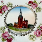 Coeur D alene Church Id Idaho Antique Souvenir China Trinket Dish Plate