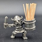 Tinn-per Pewter Norway Viking With Barrel Figurine   2 3 8  Tall   Vintage