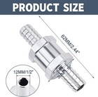 2 Pcs 12mm 1 2  Fuel Non-return One Way Check Valve Petrol Diesel Oil Aluminum