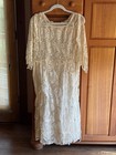 Grandmothers  1923 Wedding Dress  Lace Over Sheer Underdress W Ribbons   Pearls