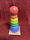 Melissa Doug Wood Toy Rainbow Stacker Rings Toddler Baby Educational New