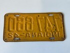 Rare 1942 Indiana License Plate All Original Paint