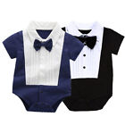 Newborn Infant Baby Boys Gentleman Jumpsuit Button Romper Formal Outfits Clothes