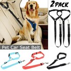 2pcs Dog Car Safety Seat Belt Restraint Harness Leash Travel Clip For Pet Cat
