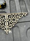 Pair Vintage C1890 Cast Shelf Brackets 7 75    X 6    - Victorian Detail Old Paint