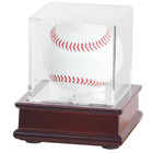 Baseball Display Case 99  Uv Glass Cherry Wood Mlb Autograph Ball Holder Frame