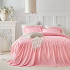 Ruffle Skirt Bedspread Set Flower Style - 30  Long Drop - Vintage Twin Pink