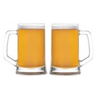 2 Pcs Leadfree Beer Mug 12 Oz Glass Drinking Cups Set Barware Glassware