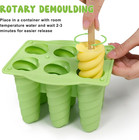 Popsicles Molds  6 Cavity Ice Pop Mold With 20pcs Wooden Sticks  Silicone Pop   