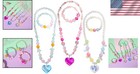 3-piece Toddler Jewelry Set  Heart Necklace  Choker   Bracelet For Little Girls