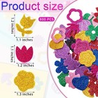 800 Pcs Glitter Foam Flower Stickers Bulk Colorful Flower Shapes Self Adhesiv   
