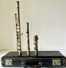 Vintage Pierre Moure Silver Musical Flute W  Case   Cleaning Rod Made In France