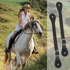 Fdclixuvol 2 Pcs Leather Spurs For Cowboy Boots  10 Inches Large  Black 