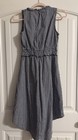 Hope   Harlow Girls 6 Blue white Gingham V-neck Sleeveless Fit   Flare Dress