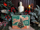 Old Store Shabby Vintage Retro Style Christmas Shiny Brite Tree Ornaments Sign