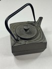 Vintage Square Metal Teapot Dragonfly Design Asian Style Miniature Decorative