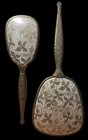 Vintage Matson 3-piece Vanity Dresser Set Hand Mirror Brush   Comb Gold-plated