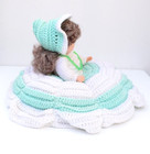 Crochet Pillow Doll Handmade Victorian Style Celluloid Face 13 5  Base Vintage