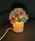 Vintage Floral Bouquet Night Light Hobnail Scalloped Corded Tested Works Read