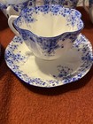Shelley Dainty Blue Flower   Trim 1 Teacup   Saucer Vintage English Bone China