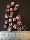 20 Vintage Chevron Glass Beads - 12 Mm  b1214 