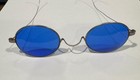 Civil War Era Antique Cobalt Blue Glass Spectacles Wire Rim Wire Glasses 1860s