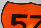 1 Vintage 57 Shield Road Sign - Aluminum Reflective 24  X 24   5