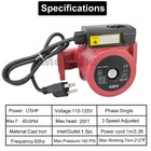 45gpm 3 Speed Cast Iron Circulator Pump outdoor Furnace hot Water Heat solar