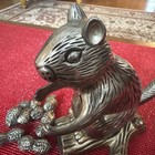 Godinger Silver Art Co Squirrel Nut Cracker Silverplated Pre-owned W peanuts