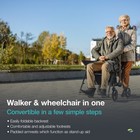 Helavo 2-in-1 Rollator Walker Wheelchair Combo  Foldable  300lbs Capacity