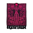 Our Lady Of Guadalupe Virgin Mary Fuchsia Poncho Shawl Cape Sweater Gaban Zarape