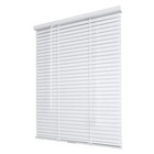White Cordless Room Darkening Vinyl Mini Blinds With 1 In  Slats-35 In  W X 48 I