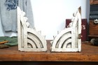 Architectural Wood Corbels Brackets Finials Chippy White Antique Victorian Vtg