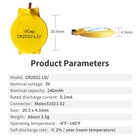 Vicep 5-pack Cr2032 Cmos Battery 3v Motherboard Cr2032-ld-reverse Polarity 