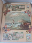Antique Victorian Scrapbook Album 1880s Trade Cards Advertising Chromolithograph