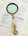 Antique Brass Heavy Magnifying Glass Vintage Magnifier Collectible Gift Item