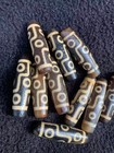 10 Pcs Unusual Pure Tibetan Old Natural Agate Dzi  9eyed  40mm Beads          