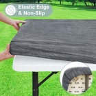 Rectangle Vinyl Tablecloth  Fitted Table Cover  72  X 30   rectangular  1 Grey