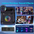Portable Karaoke Machine Bluetooth Speaker 2 Wireless Mics Rgb Lights For Home