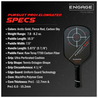 Engage Pursuit Pro1 Elongated Raw T700 Carbon Fiber Pickleball Paddle Red