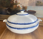 Wedgwood Blue Shell Feather Edge Tureen Bone China Williamsburg Restoration