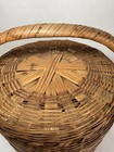 Vintage Large Hand-woven Wicker Storage Market Basket  Lid   Handle