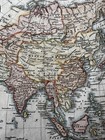 Asia Arabia Korea China Persia 1808 Miniature Engraved Map W  Fine Hand Coloring