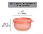 Tupperware Ideal Lit l Bowls Set Of 2 Pink Snack Cups With White Seals New