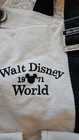 Vintage Walt Disney World Tote Bag Purse Canvas Pockets Black Cream Logo