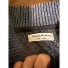 Tommy Bahama Mens 2xlt Blue Diamond Knit Henley Mock Neck Sweater Luxury Yarns