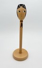 Antique Art Deco Wooden Hat Stand Flapper Girl Hand Painted 1920s Wig Display