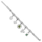 Sterling Silver Plated Clover Epoxy Enamel Bracelet 6 
