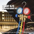 3 Way Ac Manifold Gauge Set R134a R12 R22 R502 Refrigerant Hvac Kit Hoses   Case
